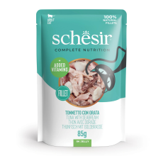Schesir Complete & Balance Nutrition Wet Cat Food In Jelly Pouch Tuna With Seabreem 85g